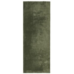 vidaXL Alfombra pelo corto suave lavable HUARTE verde bosque 80x200 cm