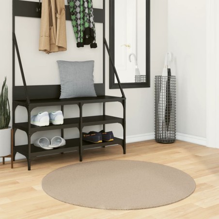 vidaXL Alfombra de pelo corto suave lavable HUARTE arena Ø 100 cm