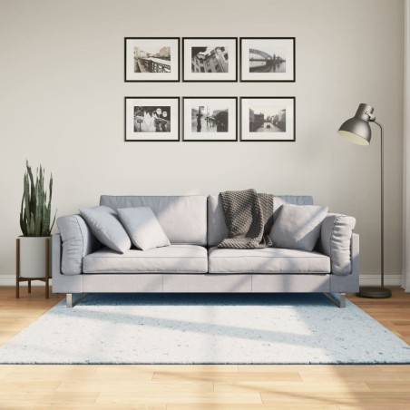 vidaXL Alfombra de pelo corto suave lavable HUARTE azul 160x160 cm