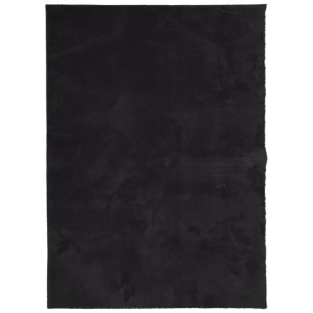 vidaXL Alfombra de pelo corto suave lavable HUARTE negro 120x170 cm