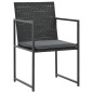 vidaXL Set comedor de jardín 9 piezas y cojines ratán sintético negro vidaXL Set comedor de jardín 9 piezas y cojines ratán sintético negro