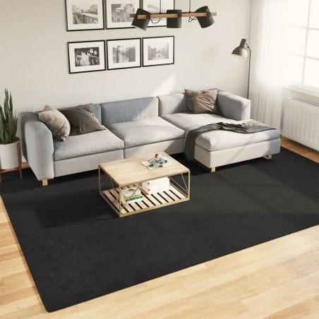 vidaXL Alfombra de pelo corto suave lavable HUARTE negro 240x340 cm