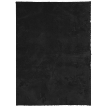 vidaXL Alfombra de pelo corto suave lavable HUARTE negro 240x340 cm