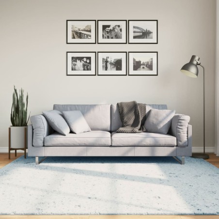 vidaXL Alfombra de pelo corto suave lavable HUARTE azul 200x200 cm