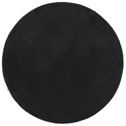 vidaXL Alfombra de pelo corto suave lavable HUARTE negro Ø 100 cm