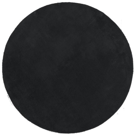 vidaXL Alfombra de pelo corto suave lavable HUARTE negro Ø 100 cm