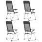 vidaXL Sillas de camping plegables de aluminio 4 unidades negro vidaXL Sillas de camping plegables de aluminio 4 unidades negro