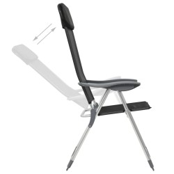 vidaXL Sillas de camping plegables de aluminio 4 unidades negro