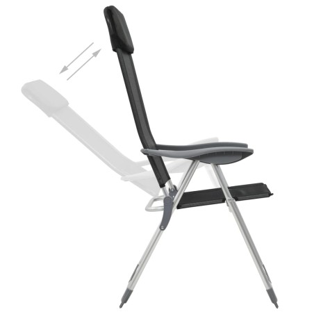 vidaXL Sillas de camping plegables de aluminio 4 unidades negro