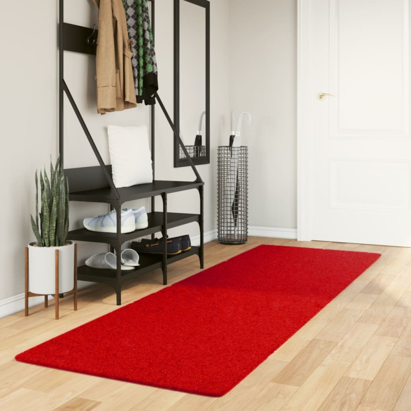 vidaXL Alfombra de pelo corto suave lavable HUARTE rojo 80x250 cm vidaXL Alfombra de pelo corto suave lavable HUARTE rojo 80x250 cm