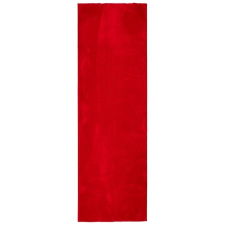 vidaXL Alfombra de pelo corto suave lavable HUARTE rojo 80x250 cm