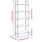 vidaXL Librería de 5 estantes madera roble ahumado 60,5x24x166,5 cm vidaXL Librería de 5 estantes madera roble ahumado 60,5x24x166,5 cm