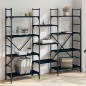 vidaXL Estantería madera de ingeniería negra 160x28,5x136,5 cm vidaXL Estantería madera de ingeniería negra 160x28,5x136,5 cm