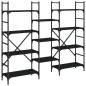 vidaXL Estantería madera de ingeniería negra 160x28,5x136,5 cm vidaXL Estantería madera de ingeniería negra 160x28,5x136,5 cm