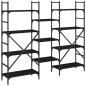 vidaXL Estantería madera de ingeniería negra 160x28,5x136,5 cm vidaXL Estantería madera de ingeniería negra 160x28,5x136,5 cm