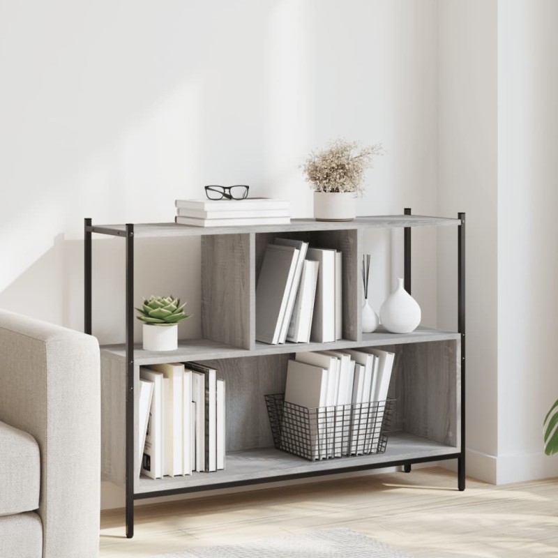 vidaXL Estantería madera de ingeniería gris Sonoma 102x28x77,5 cm vidaXL Estantería madera de ingeniería gris Sonoma 102x28x77,5 cm