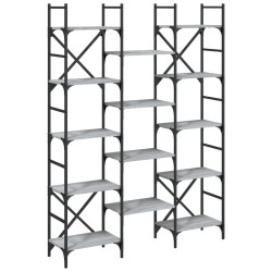 vidaXL Estantería madera de ingeniería gris Sonoma 127,5x28,5x172,5 cm