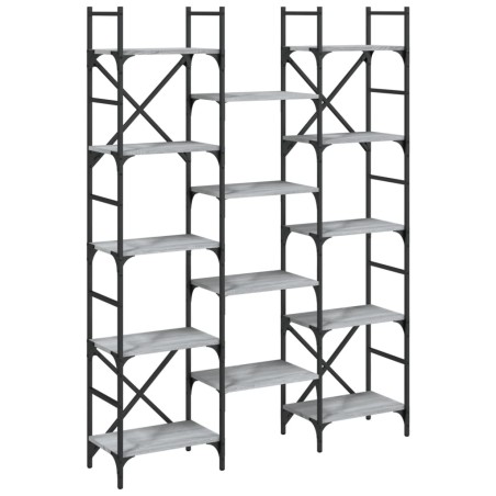 vidaXL Estantería madera de ingeniería gris Sonoma 127,5x28,5x172,5 cm