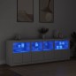 vidaXL Aparador con luces LED blanco 202x37x67 cm vidaXL Aparador con luces LED blanco 202x37x67 cm