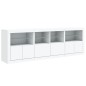 vidaXL Aparador con luces LED blanco 202x37x67 cm vidaXL Aparador con luces LED blanco 202x37x67 cm