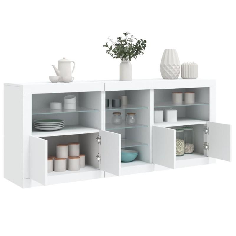 vidaXL Aparador con luces LED blanco 181,5x37x67 cm vidaXL Aparador con luces LED blanco 181,5x37x67 cm