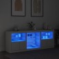 vidaXL Aparador con luces LED blanco 181,5x37x67 cm vidaXL Aparador con luces LED blanco 181,5x37x67 cm