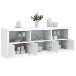 vidaXL Aparador con luces LED blanco 181,5x37x67 cm