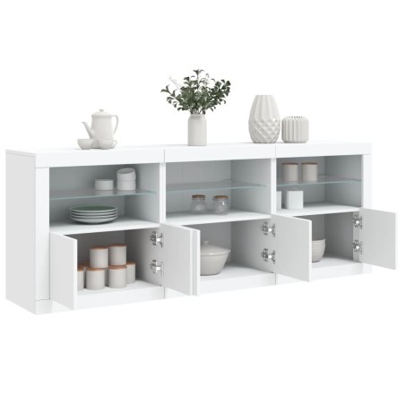 vidaXL Aparador con luces LED blanco 181,5x37x67 cm