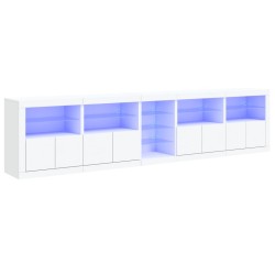 vidaXL Aparador con luces LED blanco 283x37x67 cm
