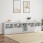 vidaXL Aparador con luces LED blanco 283x37x67 cm vidaXL Aparador con luces LED blanco 283x37x67 cm