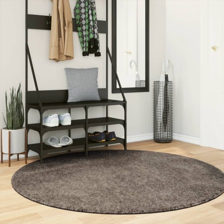 vidaXL Alfombra pelo largo aspecto brillante ISTAN gris Ø 160 cm
