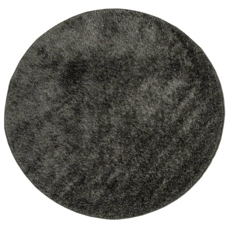 vidaXL Alfombra pelo largo aspecto brillante ISTAN antracita Ø 100 cm
