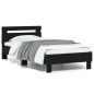 vidaXL Estructura cama con cabecero madera ingeniería negro 90x200 cm