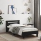 vidaXL Estructura cama con cabecero madera ingeniería negro 90x200 cm