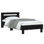 vidaXL Estructura cama con cabecero madera ingeniería negro 90x200 cm