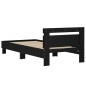vidaXL Estructura cama con cabecero madera ingeniería negro 90x200 cm