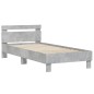 vidaXL Cama con cabecero madera de ingeniería gris hormigón 90x200 cm vidaXL Cama con cabecero madera de ingeniería gris hormigón 90x200 cm