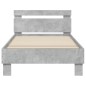 vidaXL Cama con cabecero madera de ingeniería gris hormigón 90x200 cm vidaXL Cama con cabecero madera de ingeniería gris hormigón 90x200 cm