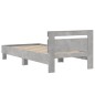 vidaXL Cama con cabecero madera de ingeniería gris hormigón 90x200 cm vidaXL Cama con cabecero madera de ingeniería gris hormigón 90x200 cm