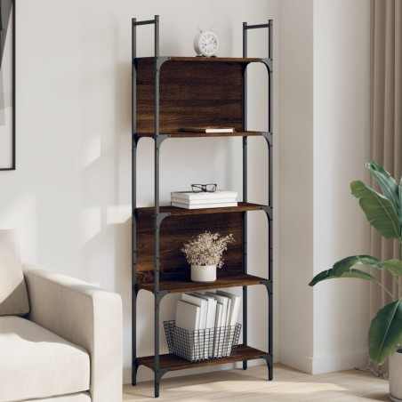 vidaXL Librería de 5 estantes madera roble marrón 60,5x24x166,5 cm