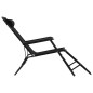 vidaXL Tumbonas plegables con reposapiés 2 unidades acero negro vidaXL Tumbonas plegables con reposapiés 2 unidades acero negro