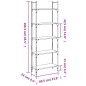 vidaXL Librería de 5 estantes madera roble marrón 60,5x24x166,5 cm