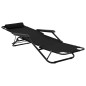 vidaXL Tumbonas plegables con reposapiés 2 unidades acero negro vidaXL Tumbonas plegables con reposapiés 2 unidades acero negro