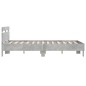 vidaXL Estructura de cama cabecero y luces LED gris hormigón 120x200cm vidaXL Estructura de cama cabecero y luces LED gris hormigón 120x200cm