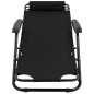 vidaXL Tumbonas plegables con reposapiés 2 unidades acero negro vidaXL Tumbonas plegables con reposapiés 2 unidades acero negro