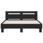 vidaXL Estructura de cama con cabecero y luces LED negro 150x200 cm