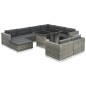 vidaXL Set de muebles de jardín 10 pzas y cojines ratán sintético gris vidaXL Set de muebles de jardín 10 pzas y cojines ratán sintético gris