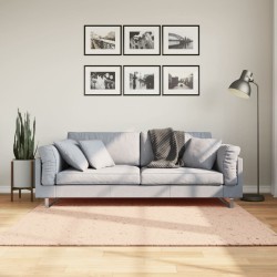 vidaXL Alfombra de pelo corto suave lavable HUARTE rosado 160x160 cm