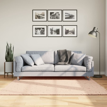 vidaXL Alfombra de pelo corto suave lavable HUARTE rosado 160x160 cm