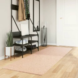 vidaXL Alfombra de pelo corto suave lavable HUARTE rosado 80x250 cm